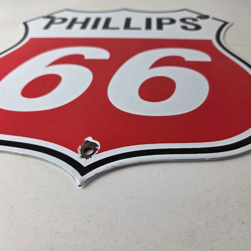 Vintage Porcelain Sign - Phillips 66 Gas Pump Service Station Sign - Image 10