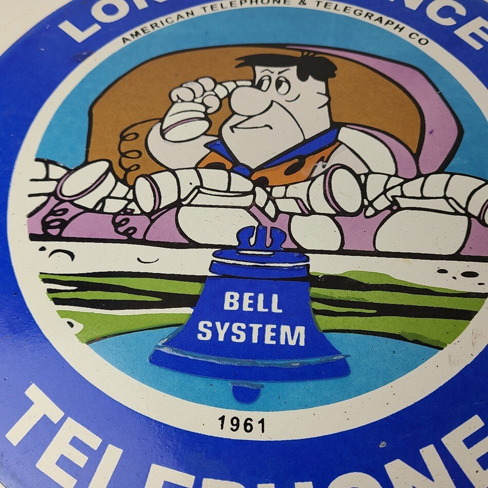 Vintage Public Telephones Sign - American Telegraph Gas Pump Porcelain Sign - Image 4