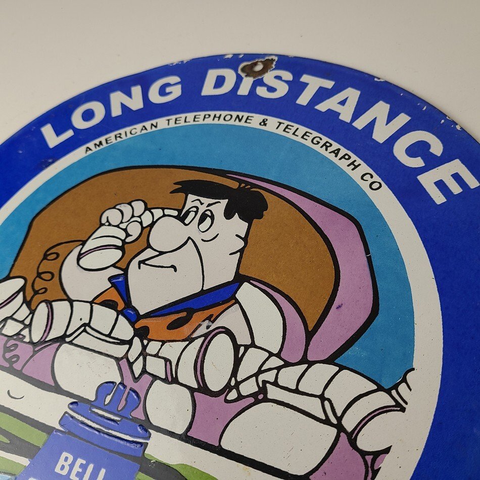 Vintage Public Telephones Sign - American Telegraph Gas Pump Porcelain Sign - Image 8