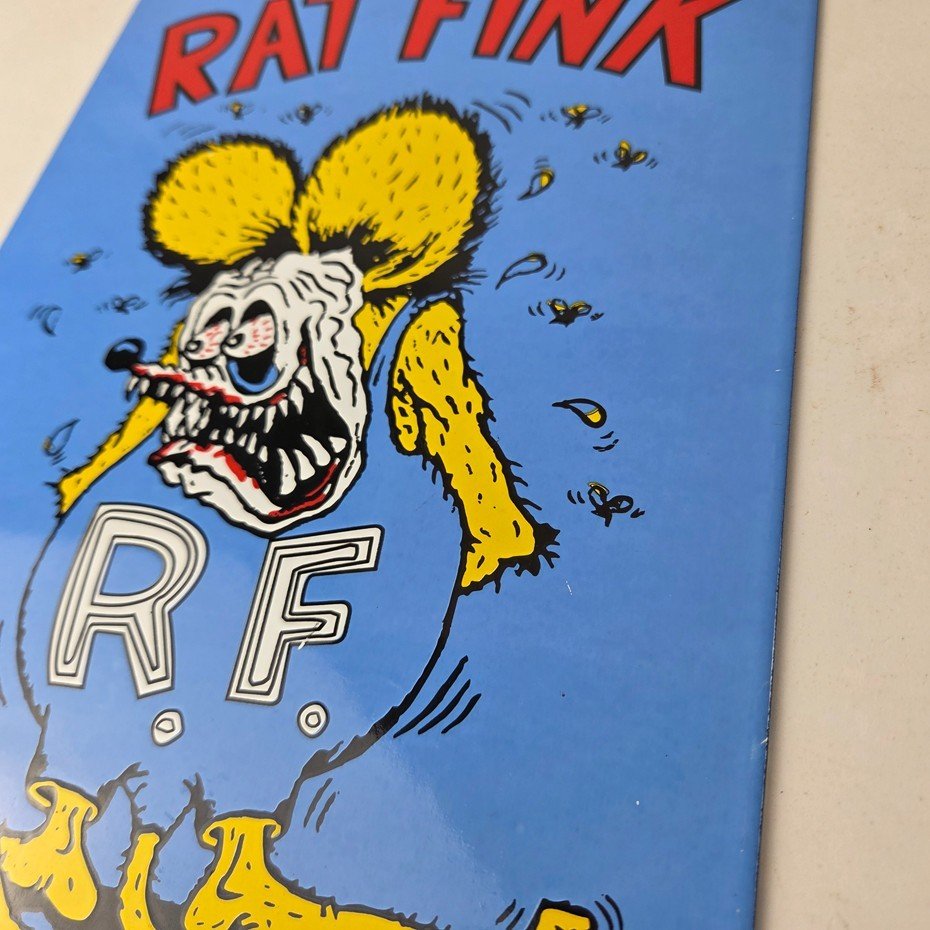 Vintage Rat Fink Sign - Big Daddy Roth Gas Pump Porcelain Garage Shop Sign - Image 9
