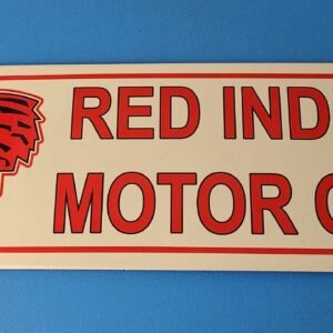 Vintage Red Indian Porcelain Sign - Large American Indian Service Gas Pump Sign