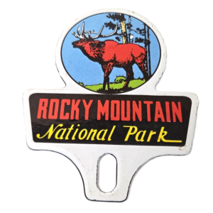 Vintage Rocky Mountain License Plate Topper - Sign Ad on Automobile Topper