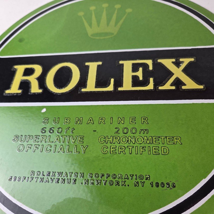 Vintage Rolex Luxury Watches Porcelain Sign - Submariner Store Gas Pump Sign - Image 4
