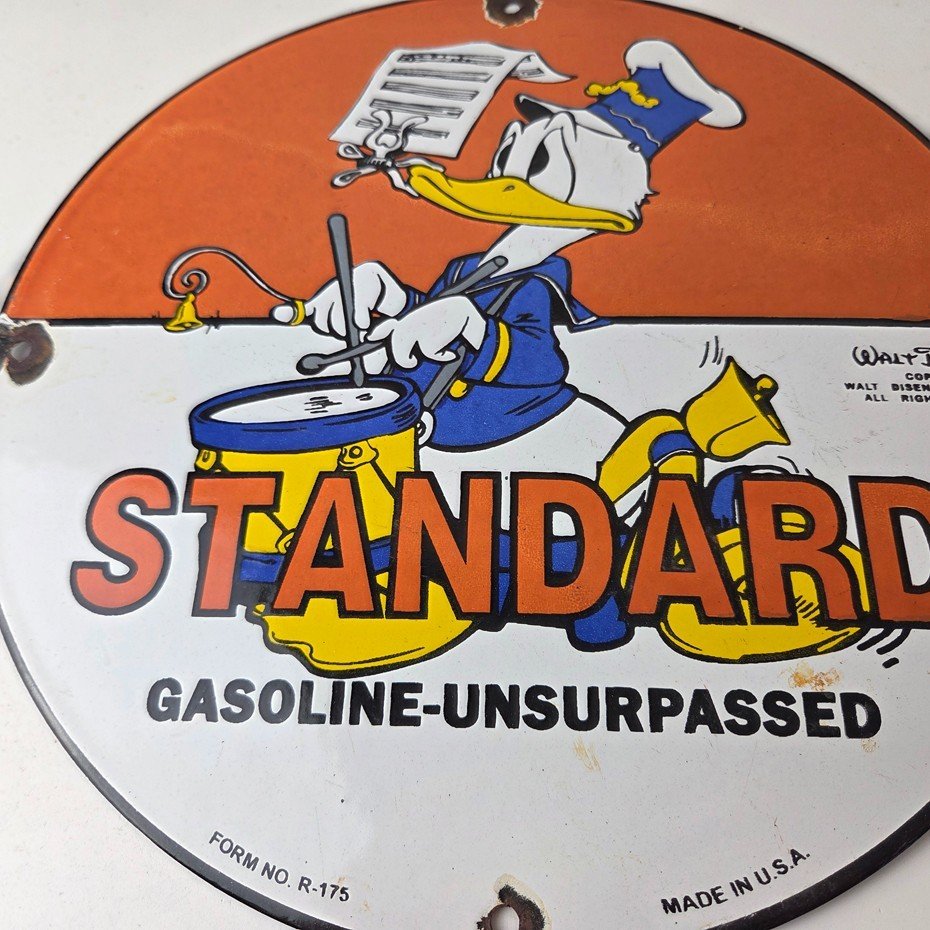 Vintage Standard Gasoline Sign - Porcelain Gas Oil Pump Plate Walt Disney Sign - Image 4