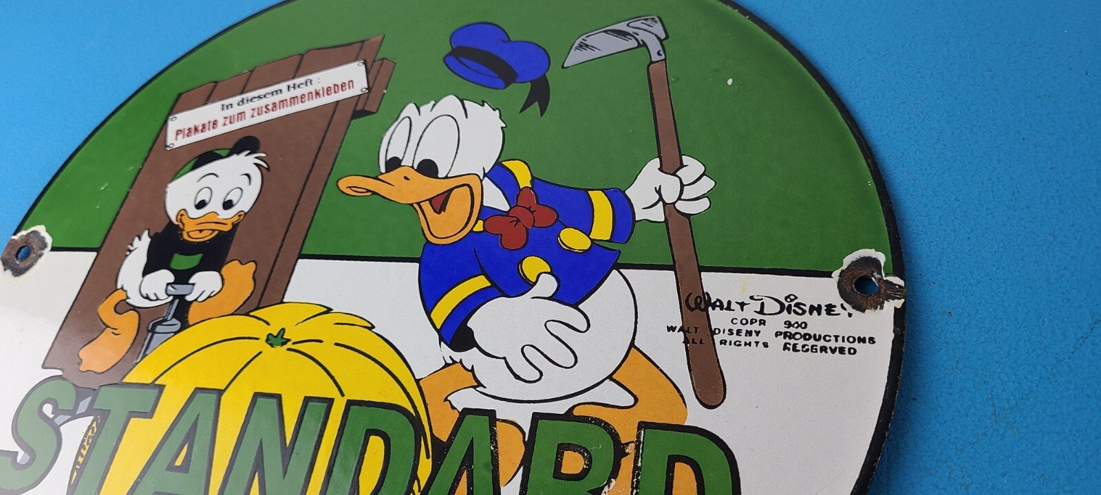 Vintage Standard Gasoline Sign - Unsurpassed Walt Disney Gas Pump Porcelain Sign - Image 9