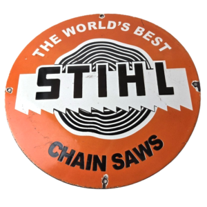 Vintage Stihl Chainsaw Sign - Store Display Lawncare Gas Service Porcelain Sign