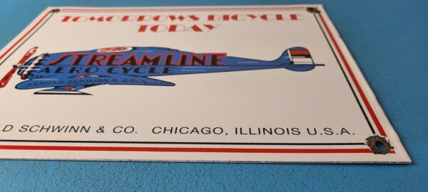 Vintage Streamline Aircraft Sign Aviation Hangar Gas Pump Porcelain Sign