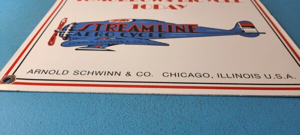 Vintage Streamline Aircraft Sign Aviation Hangar Gas Pump Porcelain Sign