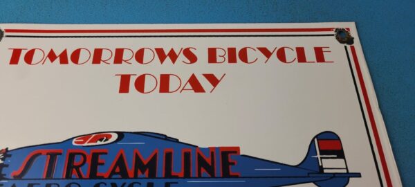 Vintage Streamline Aircraft Sign Aviation Hangar Gas Pump Porcelain Sign