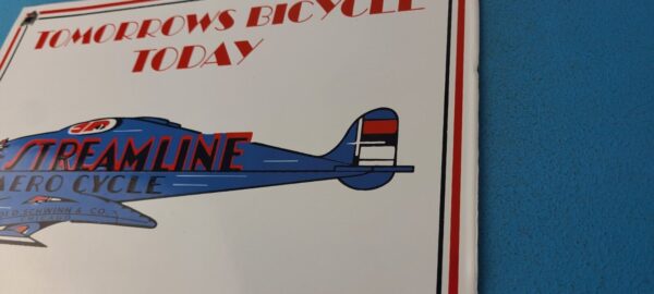 Vintage Streamline Aircraft Sign Aviation Hangar Gas Pump Porcelain Sign