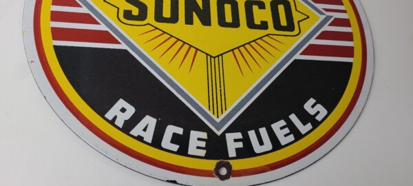 Vintage Sunoco Racing Sign - Gas Service Station Porcelain Sign - Image 7