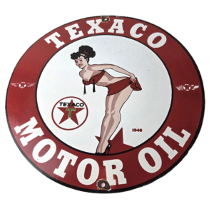 Vintage Texaco Gasoline Sign - Gas Motor Oil Pump Porcelain Sign