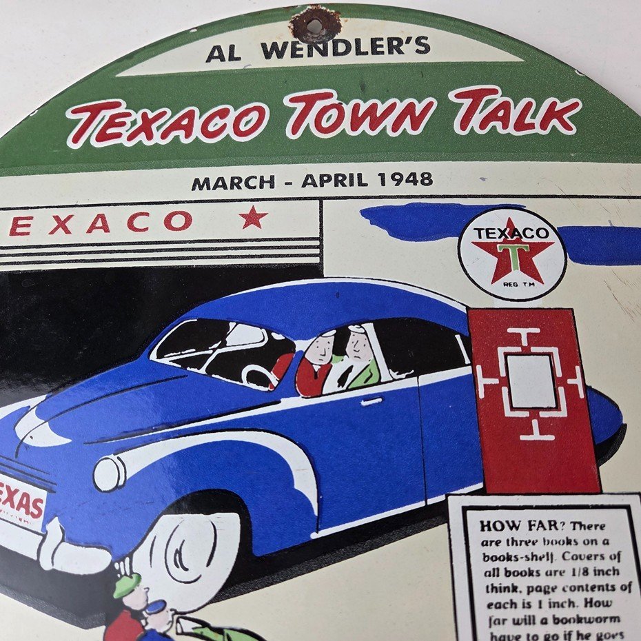 Vintage Texaco Talk Town Sign - Gas Station Pump Porcelain Gasoline Sign - Image 3