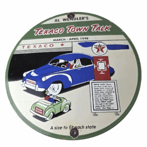 Vintage Texaco Talk Town Sign - Gas Station Pump Porcelain Gasoline Sign