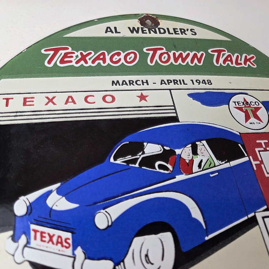 Vintage Texaco Talk Town Sign - Gas Station Pump Porcelain Gasoline Sign - Image 5