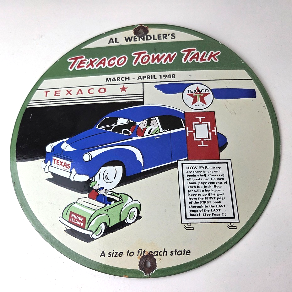 Vintage Texaco Talk Town Sign - Gas Station Pump Porcelain Gasoline Sign - Image 8