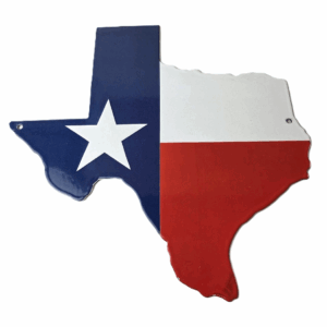 Vintage Texas Flag Sign - USA Gas Service Station Pump Plate Porcelain Sign