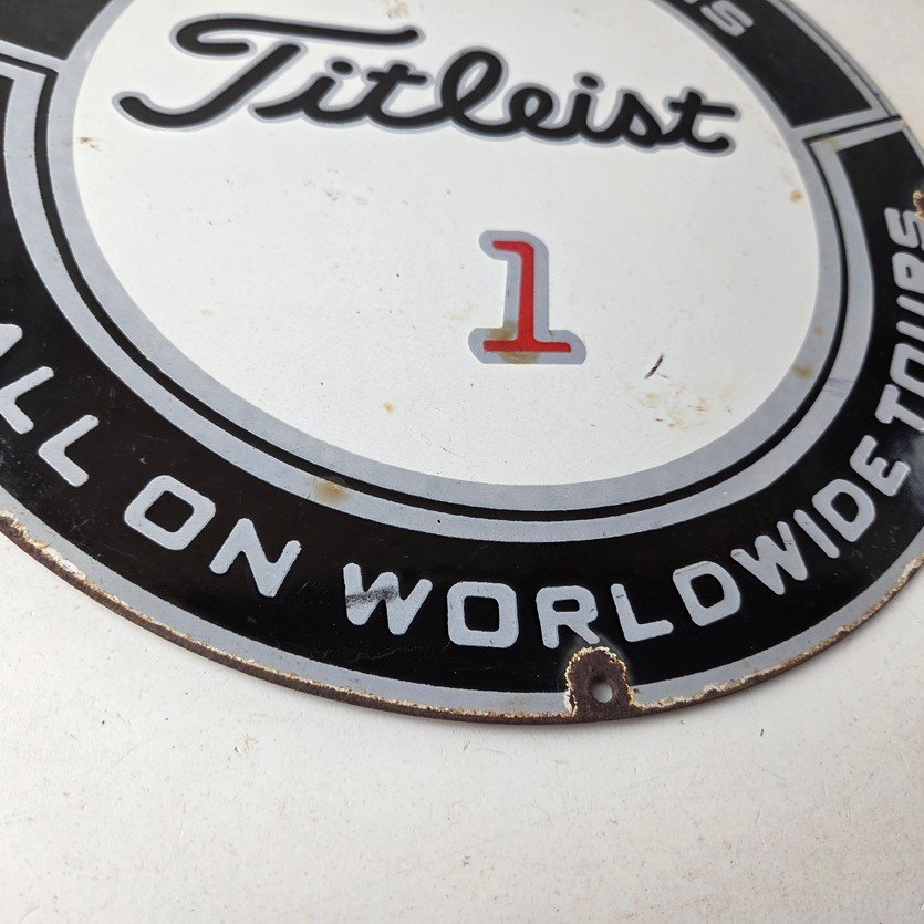 Vintage Titleist Golf Sign - #1 Ball Golfing Dealer Porcelain Gas Pump Sign - Image 11
