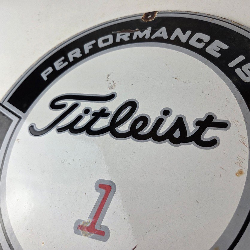 Vintage Titleist Golf Sign - #1 Ball Golfing Dealer Porcelain Gas Pump Sign - Image 12