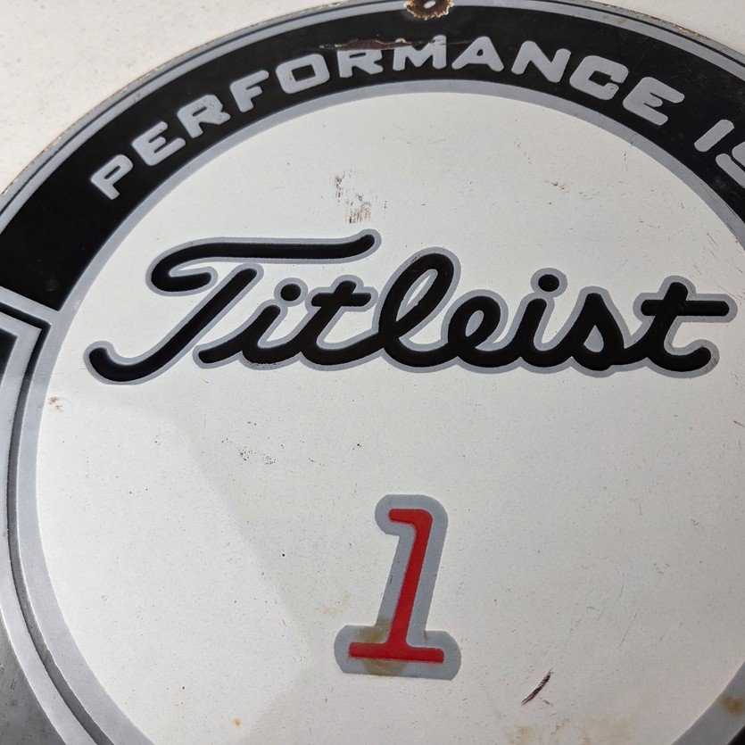 Vintage Titleist Golf Sign - #1 Ball Golfing Dealer Porcelain Gas Pump Sign - Image 3