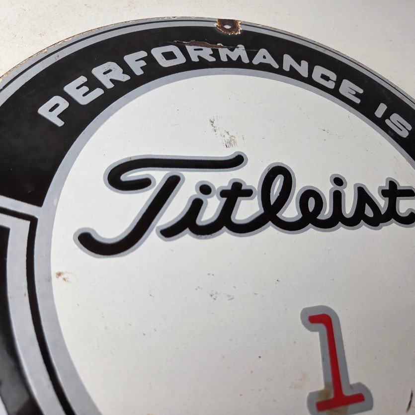 Vintage Titleist Golf Sign - #1 Ball Golfing Dealer Porcelain Gas Pump Sign - Image 5