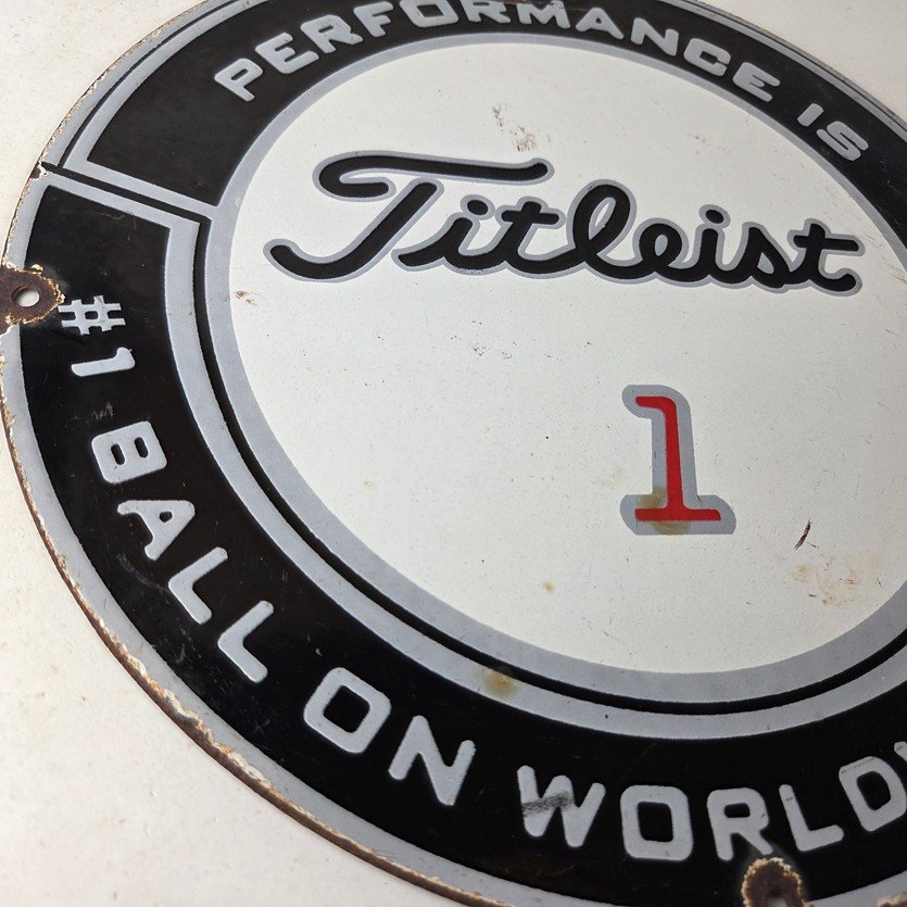 Vintage Titleist Golf Sign - #1 Ball Golfing Dealer Porcelain Gas Pump Sign - Image 6