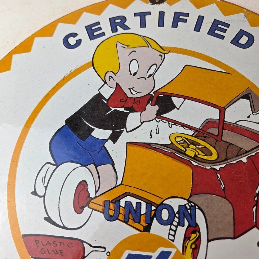 Vintage Union 76 Service Sign - Gas Pump Service Station Mechanic Porcelain Sign - Image 3