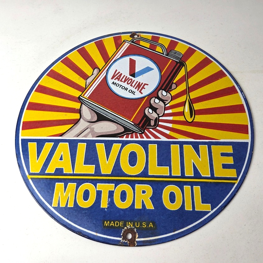 Vintage Valvoline Motor Oil Sign - Gas Service Station Porcelain Ad Sign - Image 15
