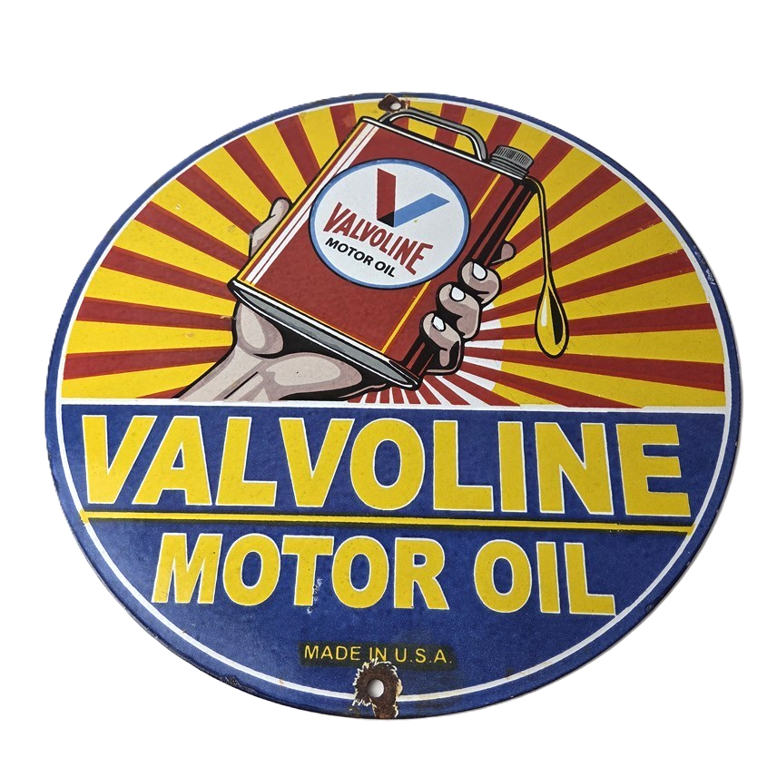 Vintage Valvoline Motor Oil Sign - Gas Service Station Porcelain Ad Sign