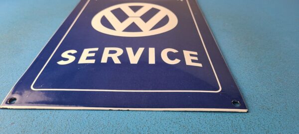 Vintage Volkswagen Sign Service Sales Automobile Gas Pump Porcelain Sign 305884971257 10