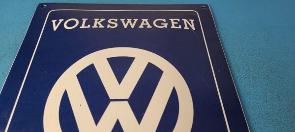 Vintage Volkswagen Sign Service Sales Automobile Gas Pump Porcelain Sign 305884971257 12