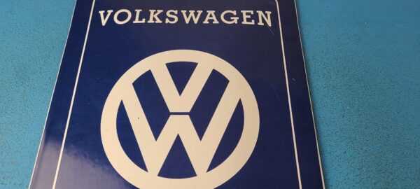 Vintage Volkswagen Sign Service Sales Automobile Gas Pump Porcelain Sign 305884971257 2