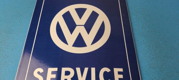 Vintage Volkswagen Sign Service Sales Automobile Gas Pump Porcelain Sign 305884971257 3