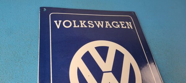 Vintage Volkswagen Sign Service Sales Automobile Gas Pump Porcelain Sign 305884971257 4