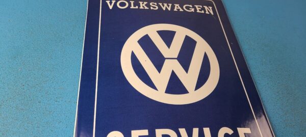 Vintage Volkswagen Sign Service Sales Automobile Gas Pump Porcelain Sign 305884971257 5