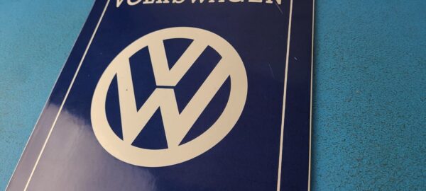 Vintage Volkswagen Sign Service Sales Automobile Gas Pump Porcelain Sign 305884971257 8