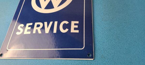 Vintage Volkswagen Sign Service Sales Automobile Gas Pump Porcelain Sign 305884971257 9