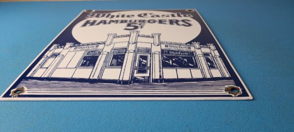 Vintage White Castle Porcelain Sign Food Burgers Restaurant Drive Thru Sign 305786720727 10