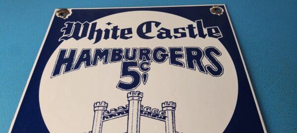 Vintage White Castle Porcelain Sign Food Burgers Restaurant Drive Thru Sign 305786720727 12