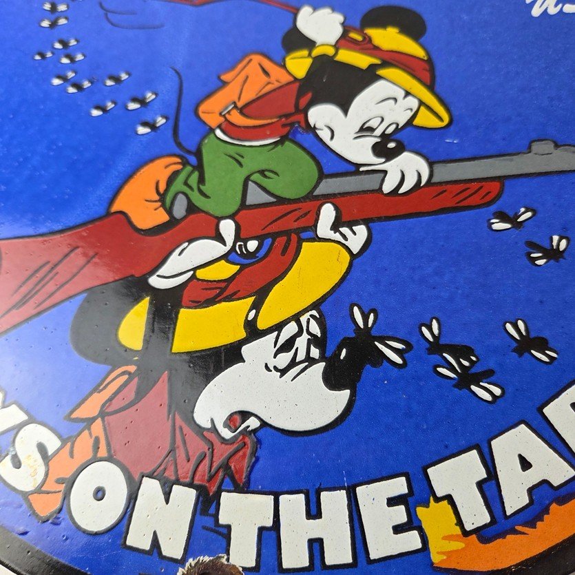 Vintage Winchester Sign - Disney Mickey Mouse Shot Gun Rifle Ammo Gas Pump Sign - Image 4