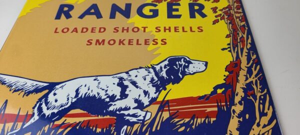 Vintage Winchester Sign Ranger Shot Gun Shells Hunting Gas Pump Porcelain Sign 305730134247 11