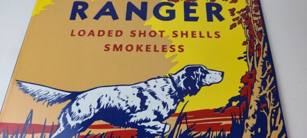 Vintage Winchester Sign Ranger Shot Gun Shells Hunting Gas Pump Porcelain Sign 305730134247 3