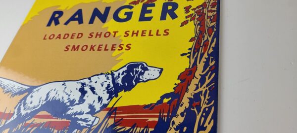 Vintage Winchester Sign Ranger Shot Gun Shells Hunting Gas Pump Porcelain Sign 305730134247 8