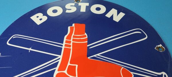 VINTAGE BOSTON RED SOX PORCELAIN MAJOR LEAGUE BASEBALL FIELD STADIUM SIGN 305781337028 2