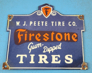 VINTAGE FIRESTONE TIRES PORCELAIN GAS GUM DIPPED SERVICE STATION PUMP PLATE SIGN 305852951218