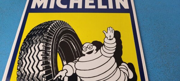 VINTAGE MICHELIN TIRES BIBENDUM MAN PORCELAIN GASOLINE SALES AUTO PUMP SIGN 305742079118 2