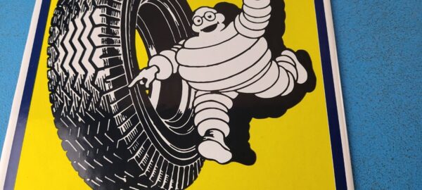 VINTAGE MICHELIN TIRES BIBENDUM MAN PORCELAIN GASOLINE SALES AUTO PUMP SIGN 305742079118 3