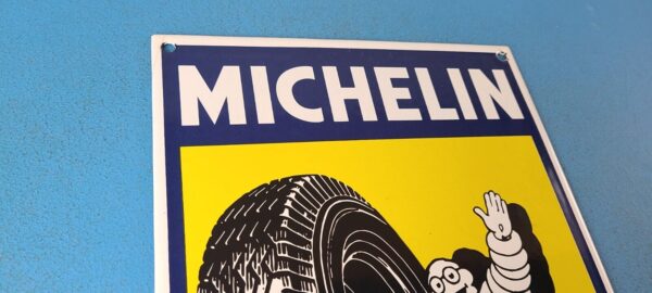 VINTAGE MICHELIN TIRES BIBENDUM MAN PORCELAIN GASOLINE SALES AUTO PUMP SIGN 305742079118 4