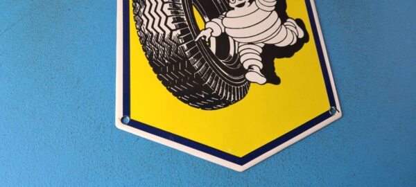 VINTAGE MICHELIN TIRES BIBENDUM MAN PORCELAIN GASOLINE SALES AUTO PUMP SIGN 305742079118 6