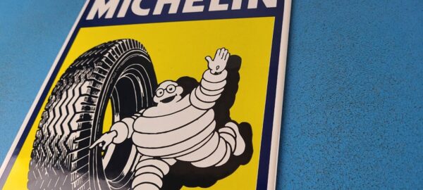 VINTAGE MICHELIN TIRES BIBENDUM MAN PORCELAIN GASOLINE SALES AUTO PUMP SIGN 305742079118 8